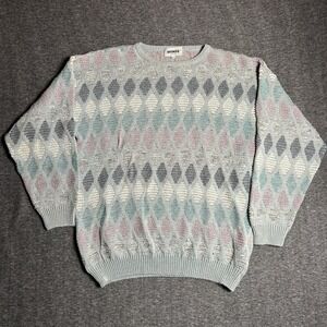 Mondo Sweater Mens 50 Linen Blend Grandpa Retro Pullover Vintage 22" P2P